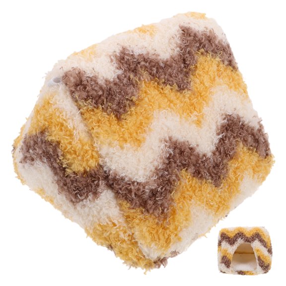 SWETRACE Yellow Small Animal Cave Coral Fleece and Sponge Cozy Covered Bed for Indoor Pet Cage