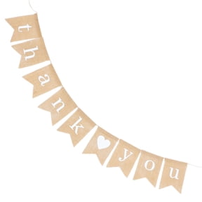 SWETRACE Rustic Wedding Bunting Banner White Linen Decoration for Wedding Party and Home 1 Set