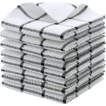 SWFSZGL Cotton 1 Pack Terry Kitchen Dish Cloths, 11.81 X 11.81 Inches Super Soft and Absorbent Dish Rags, Quick Drying Dish Towels for Washing Dishes, Grey