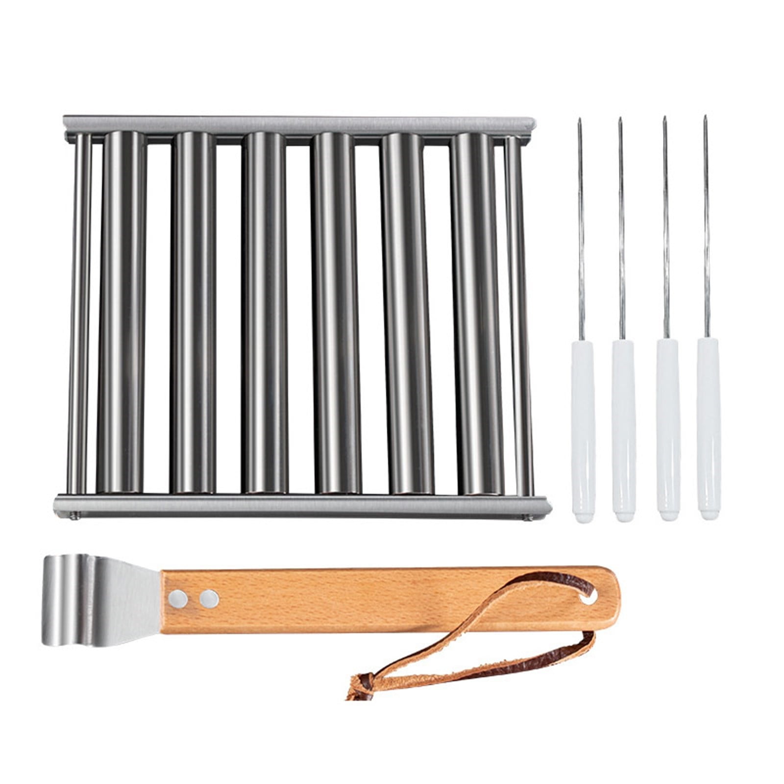 SWFSZGL Rolling Sausage Rack Stainless Steel Sausage Drum Hot Dog Grill ...