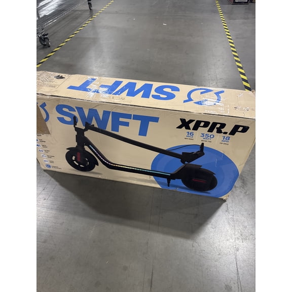 SWFT XPR P ELECTRIC SCOOTER 450W MOTOR, 18 MPH MAX SPEED, 16 MILE RANGE - BLACK