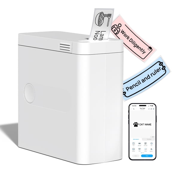 SWIFINT Bluetooth Mini Label Maker Machine, Rechargeable Thermal Label Printer, Portable Wireless Label Maker, Compatible with iOS Android, White