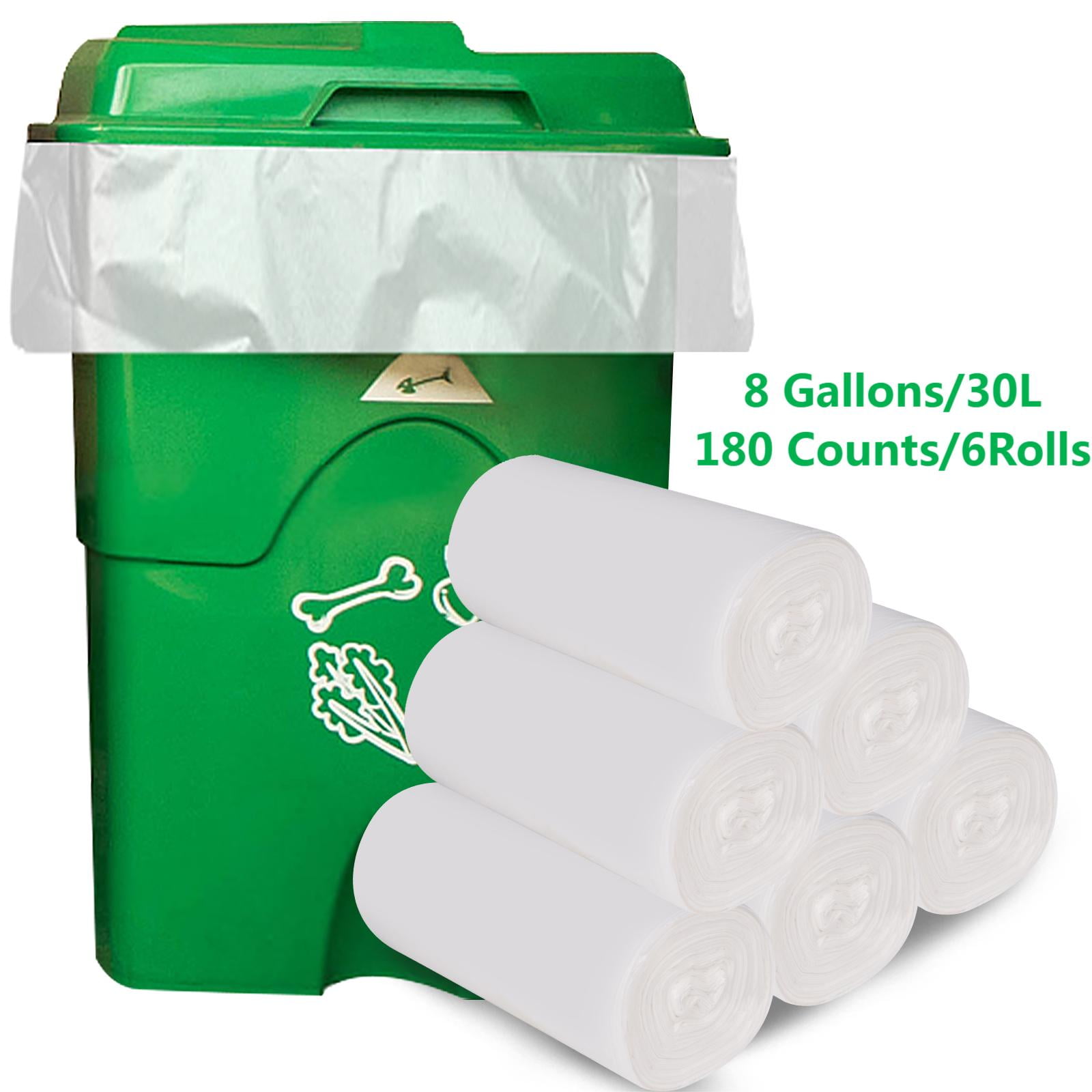 8 Gallon Medium Trash Bags 30 Liter Clear Garbage Bags Kitchen Trash Bags  Plastic Wastebasket Trash Can Liners 6 gallon 7 Gallon for Home Office  Bins