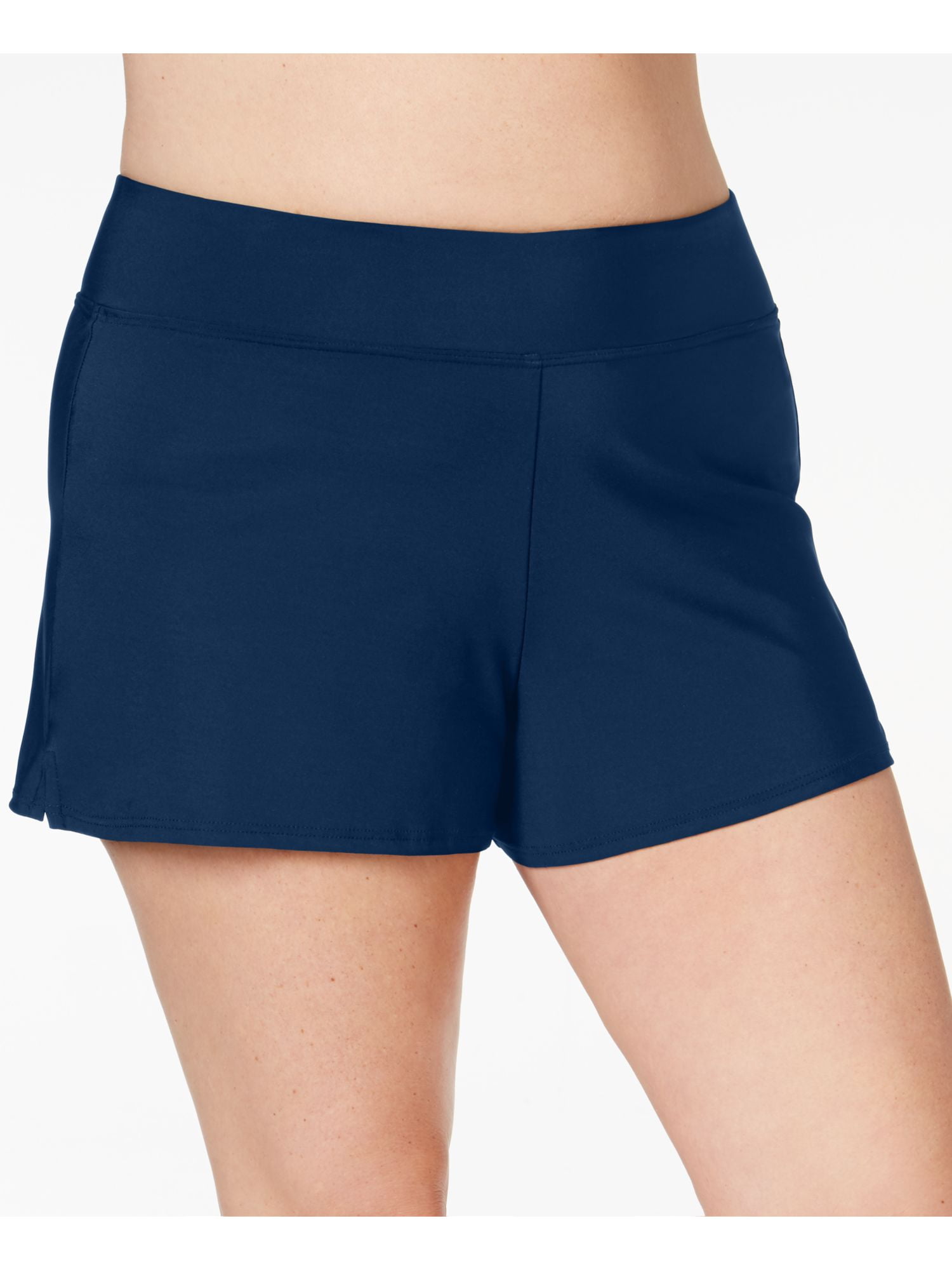 SWIM SOLUTIONS Women's Navy Stretch Thigh Minimizer Full Coverage