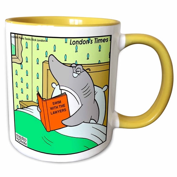 SWIM WITH THE LAWYERS 15oz Two-Tone Yellow Mug mug-1577-13