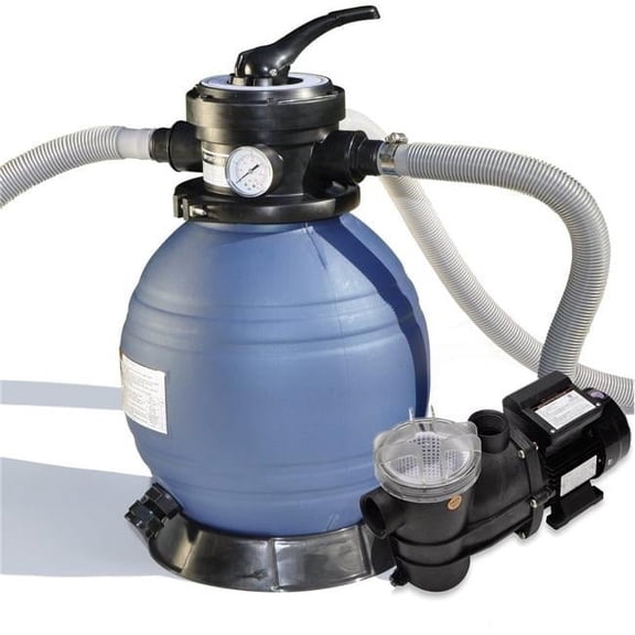 SWIMLINE HYDROTOOLS 12 Inch Pool Sand Filter Pump For Above Ground Inground Intex Bestway Pools | Complete System 1/3 HP (0.3 THP) Horsepower 1980 GPH Pumps | For Pools Up To 9000 Gallons | 71233