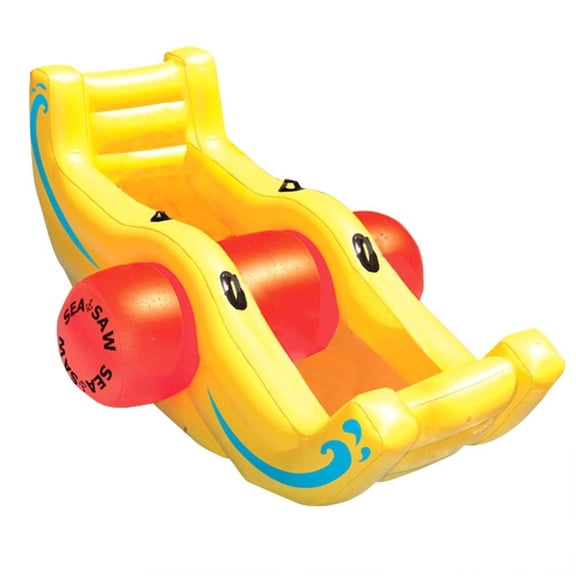 SWIMLINE ORIGINAL Sea Saw Rocker 2 Person Pool Float Toy | With Easy To Grab Handles And Curved Stabilizing Side Bolsters | For Kids And Adults | For Beach Ocean Pool Lake | Heavy Duty PVC