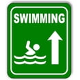 thumbnail image 1 of SWIMMING UP ARROW GREEN CAMPING Aluminum Composite Sign, 8.5"x10", 1 of 2