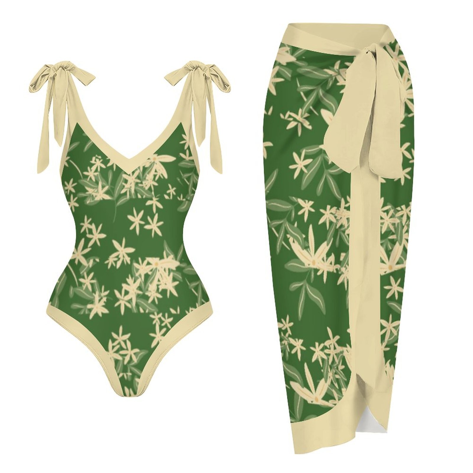 SWIMSHY One-piece V-Neck Women’s Swimsuit Abstract Impressionism Print ...