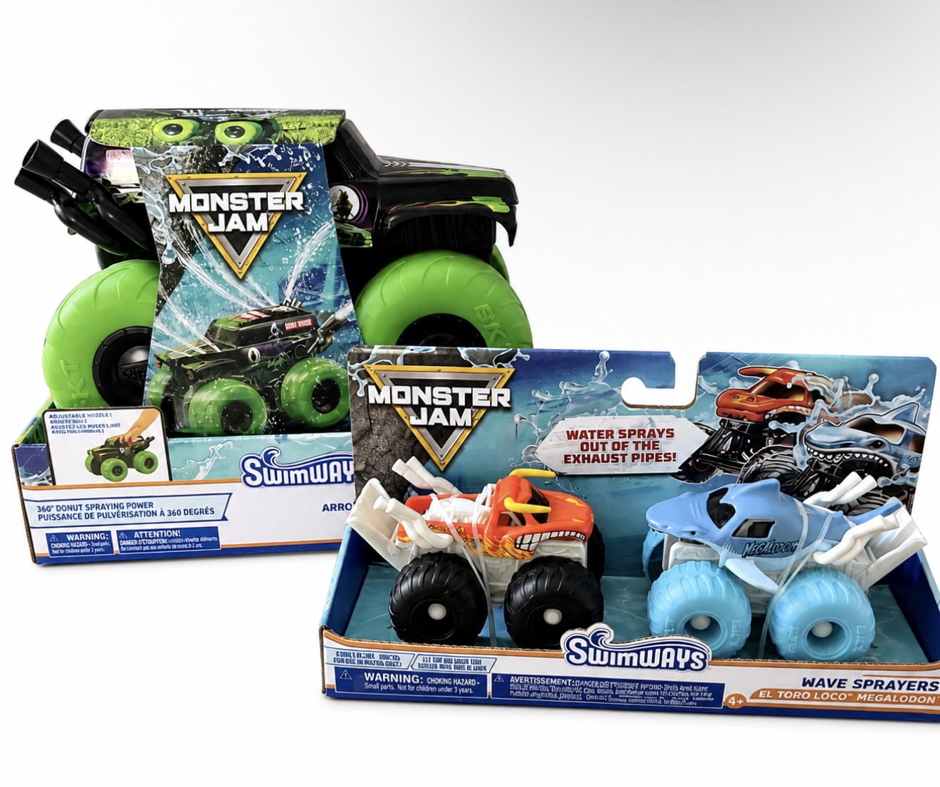 SWIMWAYS GRAVE DIGGER MONSTER JAM WILD WHIPPIN’ SPRINKLER AND WAVE SPRAYER VIRAL