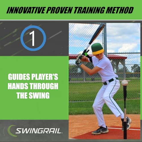 SWINGRAIL Baseball/Softball Swing Trainer Aid Equipment for Batting