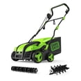 thumbnail image 1 of SWIPESMITH 16” 15 Amp Electric Dethatcher Scarifier, Lawn with 5-Position Depth Adjustment, 14.5 Gal Removable Thatch Collection Bag, Quick-Fold, Keeps Health, 1 of 7