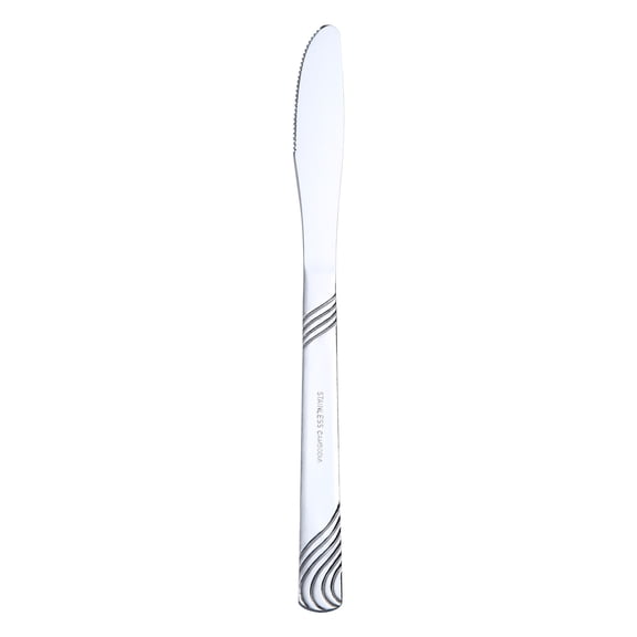 Mainstays 4-Piece Swirl Stainless Steel Dinner Knife Set, Silver Tableware