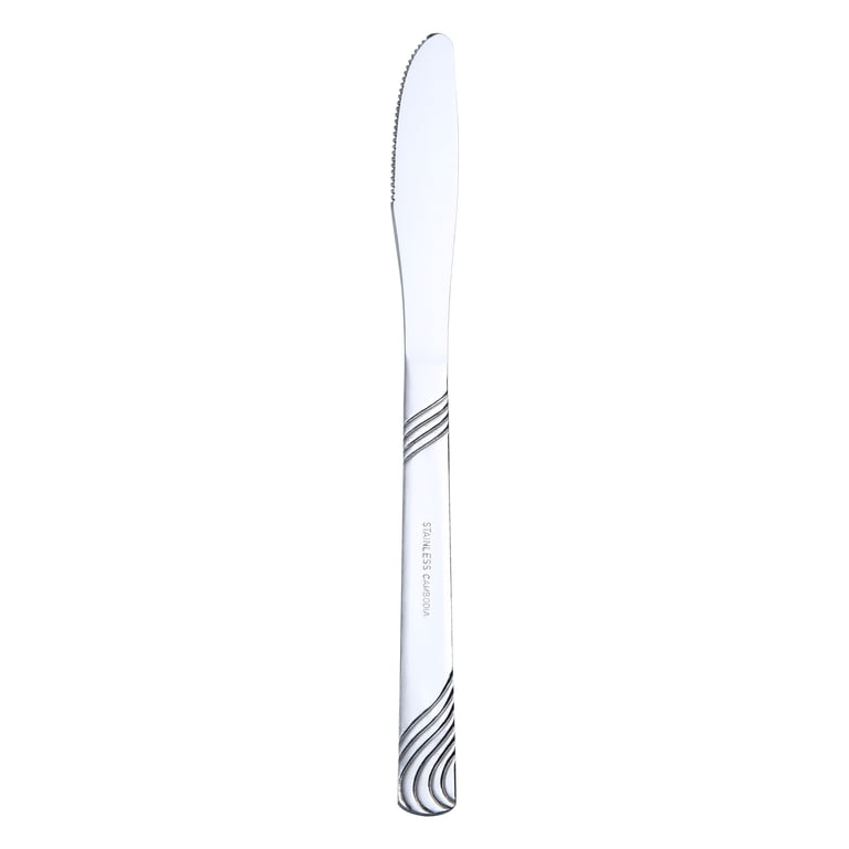 Mainstays 4-Piece Swirl Stainless Steel Dinner Knife Set, Silver