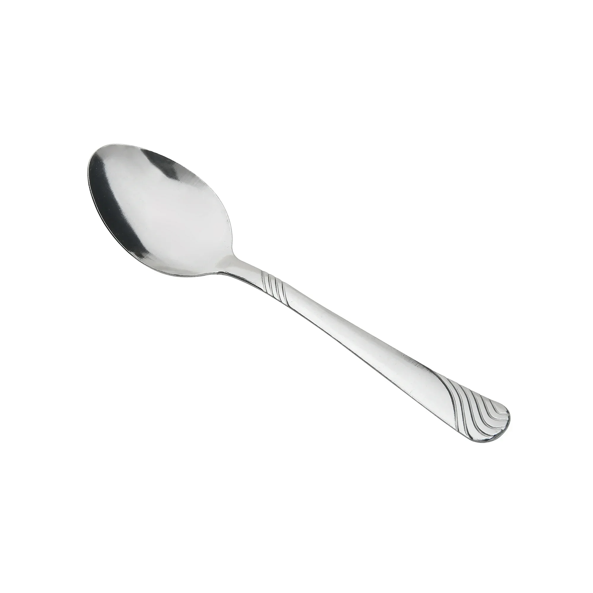 Mainstays Teaspoons Swirl Stainless Steel, Adult, 4 Piece Set, Silver