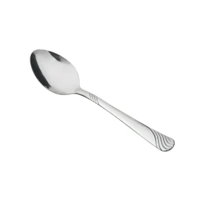 Mainstays Teaspoons Swirl Stainless Steel, Adult, 4 Piece Set, Silver