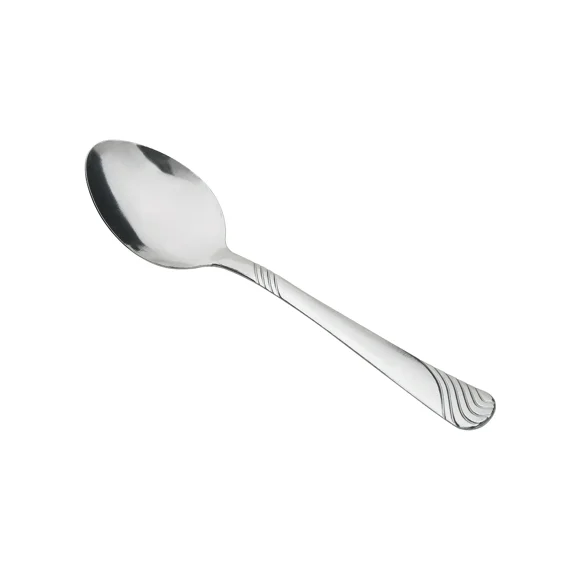 Mainstays Swirl Stainless Steel Teaspoon, Adult 4-Piece Set, Silver