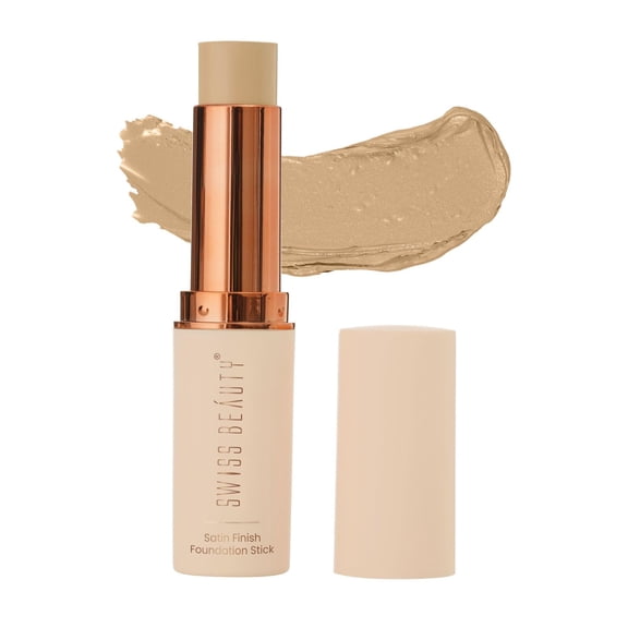 SWISS BEAUTY Satin Finish Panstick Foundation to Conceal & Cover, Buildable Coverage | Stick Foundation with Creamy Formula | For All Skin Types | Shade- Sandy, 7gm