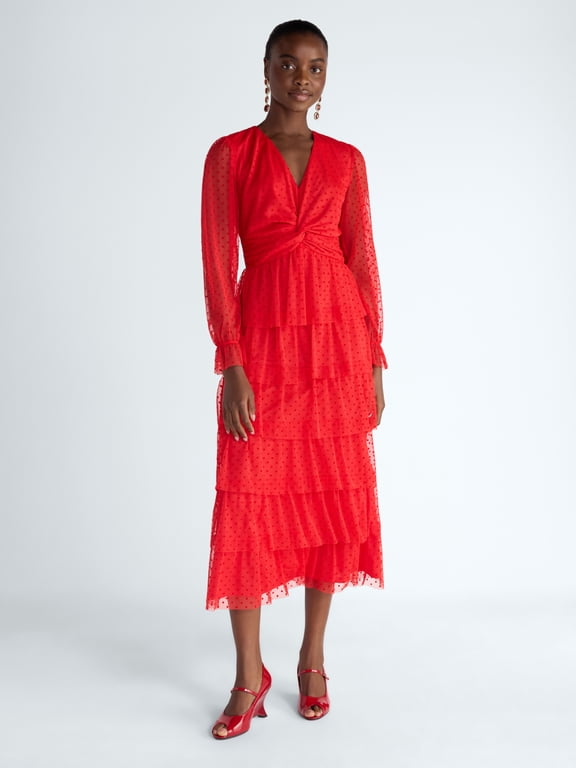 Women's and Women's Plus Ruffle Maxi Dress, Sizes XS-XXL