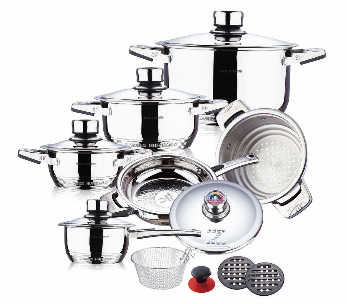 SWISS HUFEISEN 16 Pc Stainless Steel 9 Ply Bottom Premium