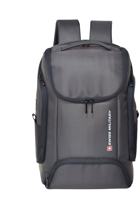 SWISS MILITARY Helium 21L Laptop Backpack Fits 15.6" Laptop USB Charging Port, Trolley Strap, Anti-Theft Pocket, Spacious Compartments, Water-Resistant for Travel, Work  College (Brown)