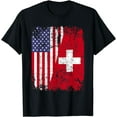 SWISS ROOTS | Half American Flag | SWITZERLAND T-Shirt - Walmart.com