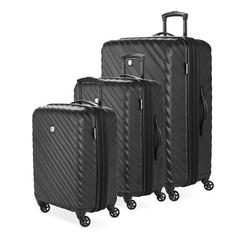 SWISSGEAR 3-PIECE SPINNER SET - BLACK