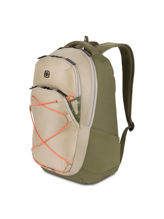 Bungee Pro 16” Laptop Backpack, for Men/Women, School/Office, Beige/Olive Green