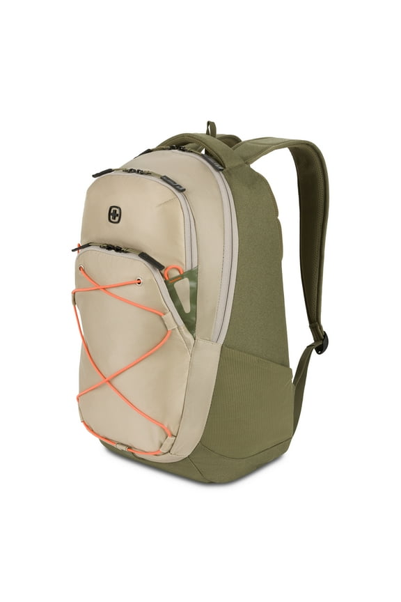 Bungee Pro 16” Laptop Backpack, for Men/Women, School/Office, Beige/Olive Green