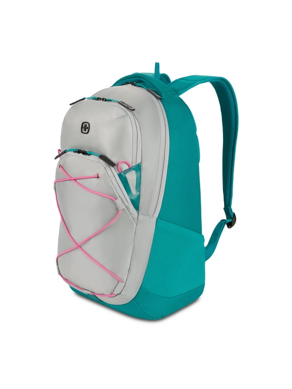 Bungee Pro 16” Laptop Backpack, for Men/Women, School/Office, Teal/Grey/Pink
