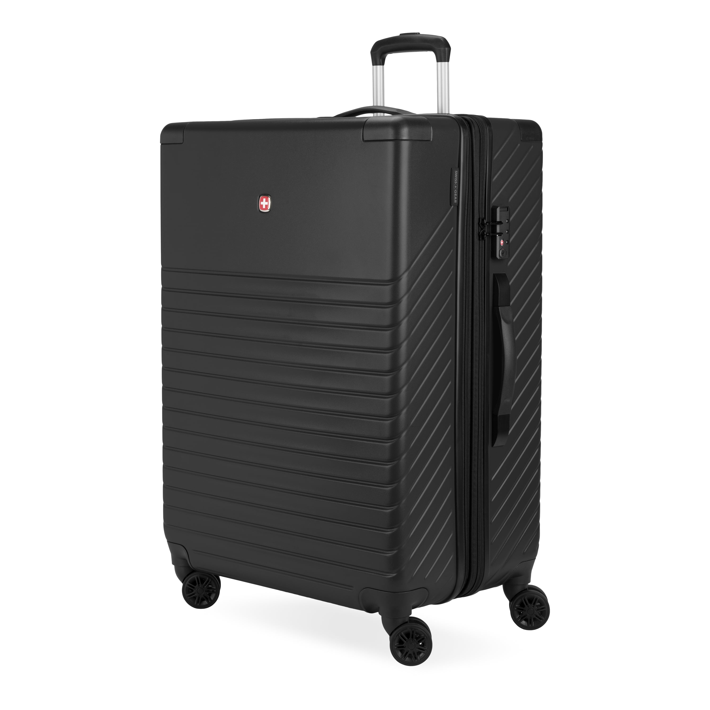 SWISSGEAR Edge Hardside Large Checked Spinner, Black