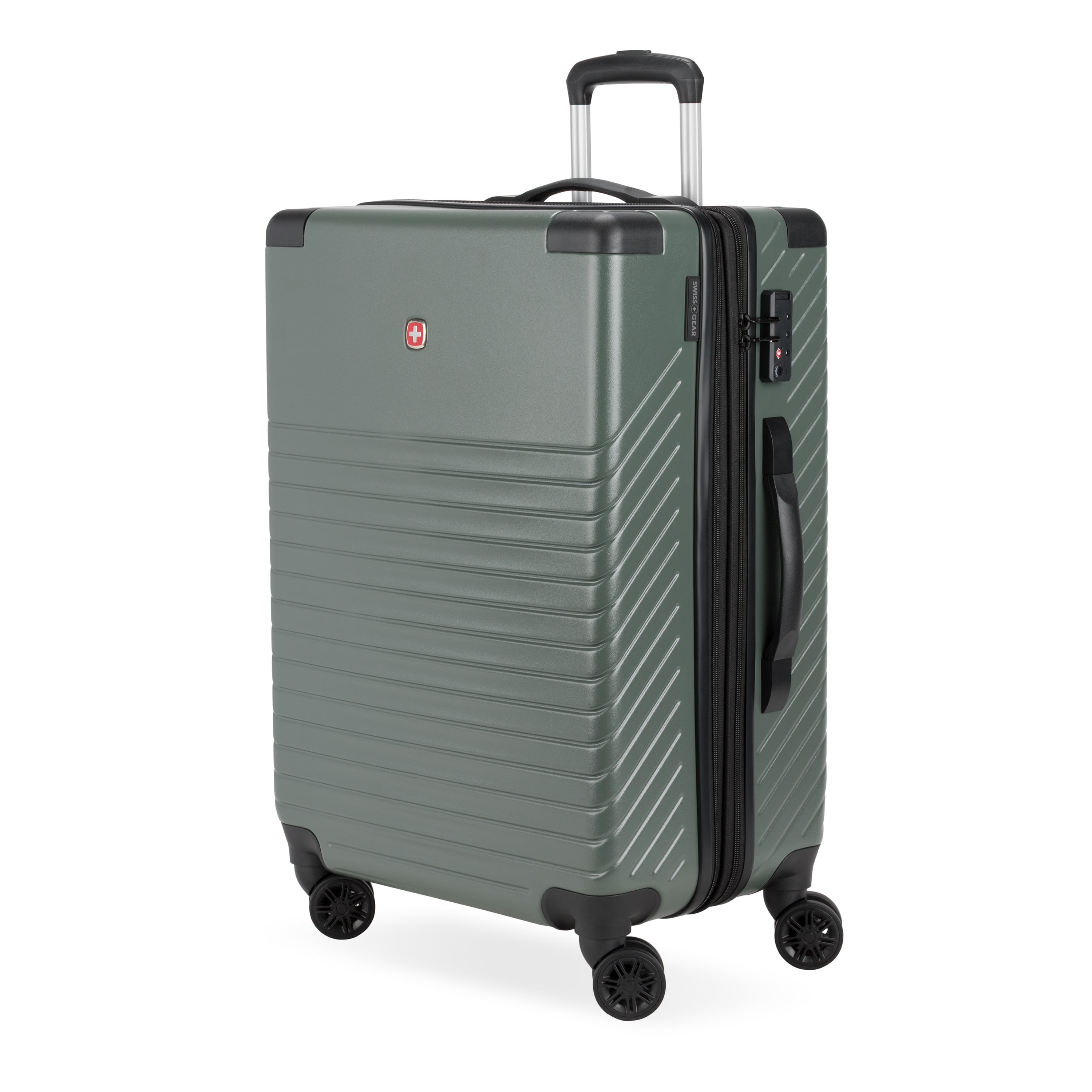 SWISSGEAR Edge Hardside Medium Checked Spinner, Thyme Green