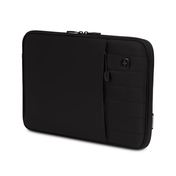 SWISSGEAR Micro Twill 16" Padded Laptop Sleeve w/ Zippered Front Pocket & Protective Lining, Black