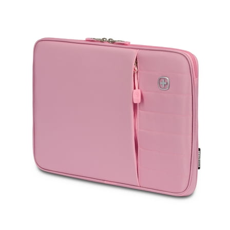 SWISSGEAR Micro Twill 16" Padded Laptop Sleeve w/ Zippered Front Pocket & Protective Lining, Rose