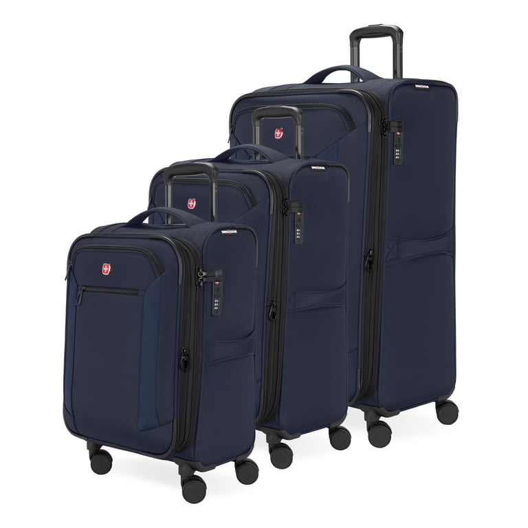 SWISSGEAR Stride 3-Piece Expandable Spinner Luggage Set, Peacoat