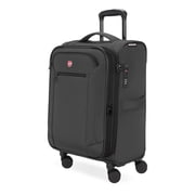 SWISSGEAR Stride Expandable Carry-On Spinner Luggage, Dark Gray, 8 Wheels and Built-in TSA Lock