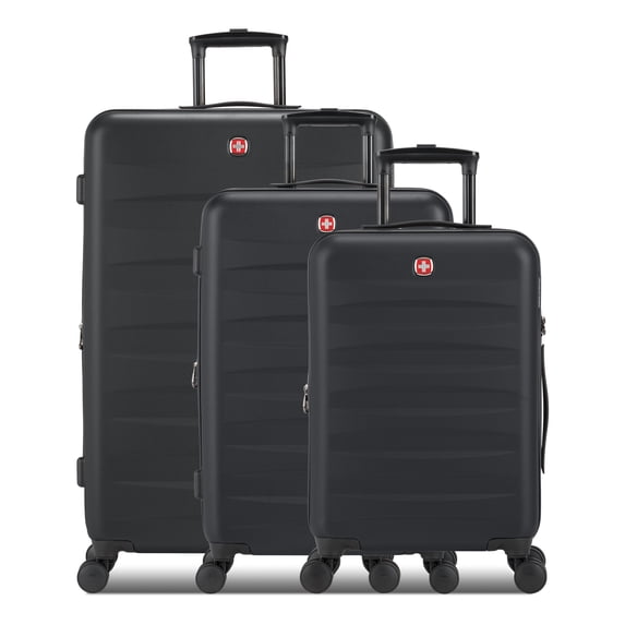 SWISSGEAR Stride Hardside 3-Piece Spinner Set, Black