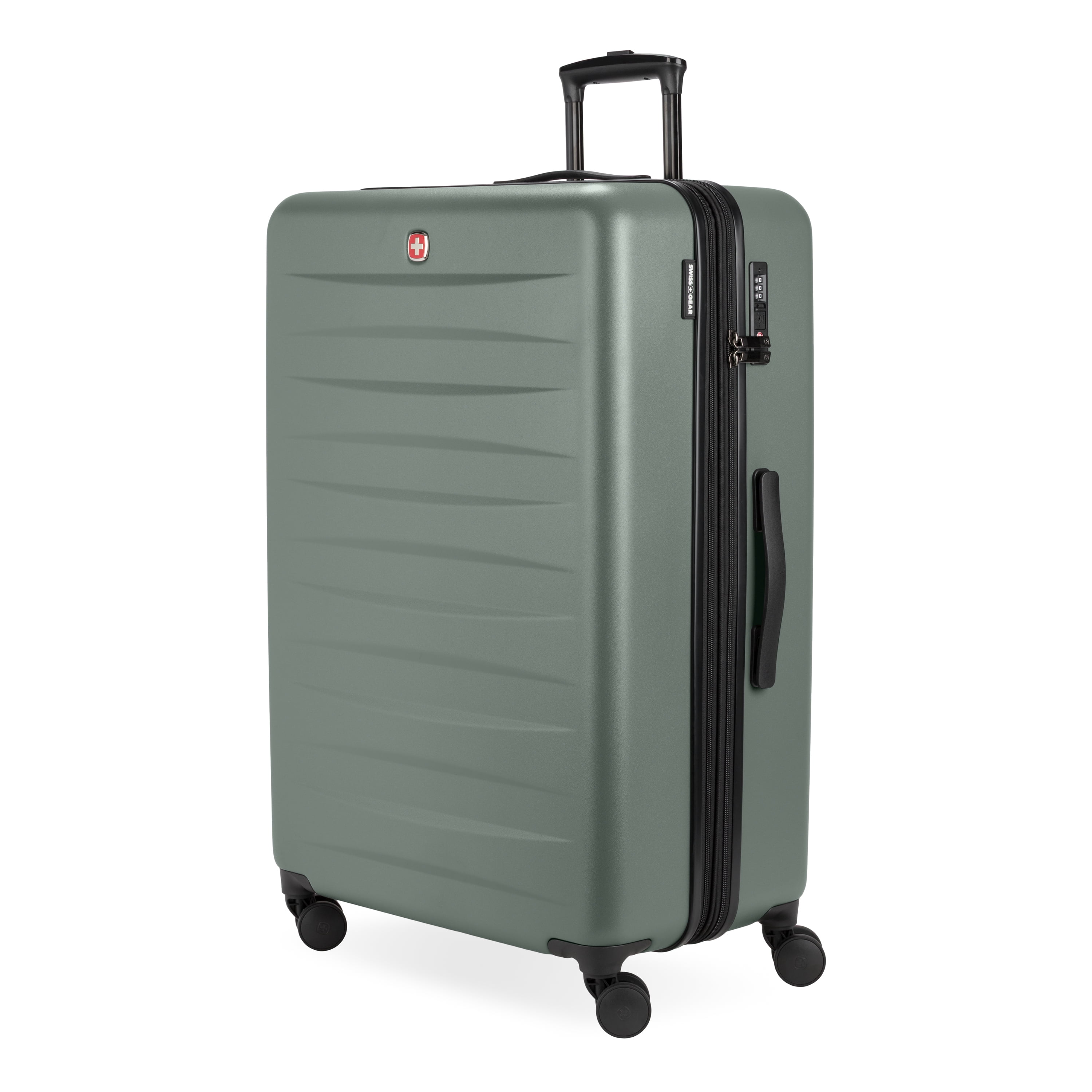 SWISSGEAR Stride Hardside Large Checked Spinner, Olive Green