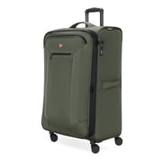 SWISSGEAR Stride Expandable Large Checked Spinner Luggage, Olive Green, 8 Wheels & Built-in TSA Lock