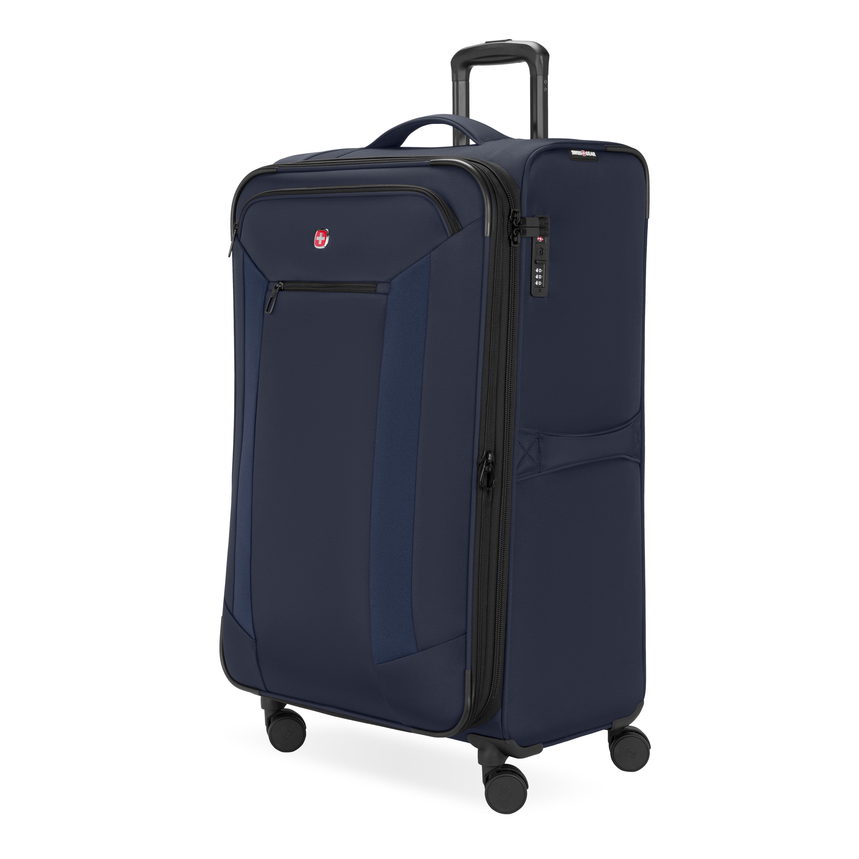 S.L.A.C.K. Swes Swes Cheap LP　5lack SWISSGEAR Stride Expandable Medium Checked Spinner Luggage, Black