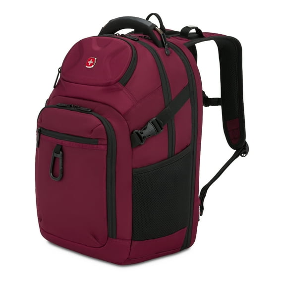 SWISSGEAR Stride ScanSmart Laptop Backpack, Burgundy, Feature Packed for School, Travel, Everyday