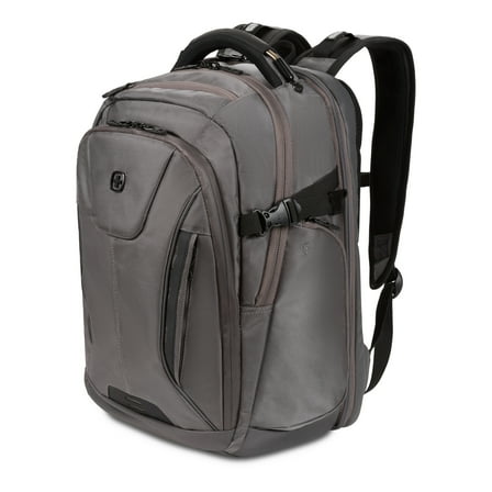 SWISSGEAR Travel Tech Elite 16” Laptop Backpack, ScanSmart, TSA-Friendly, USB Port, Grey Ballistic