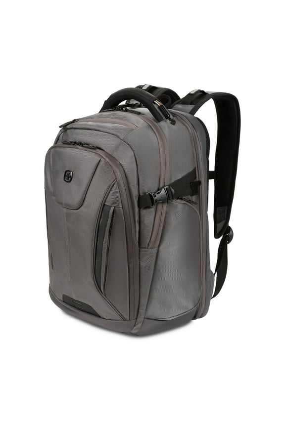 Travel Tech Elite 16” Laptop Backpack, ScanSmart, TSA-Friendly, USB Port, Grey Ballistic