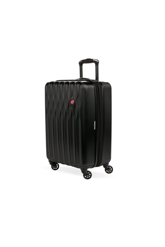 Wave Hardside Expandable Carry-on Luggage with Spinner Wheels, Black