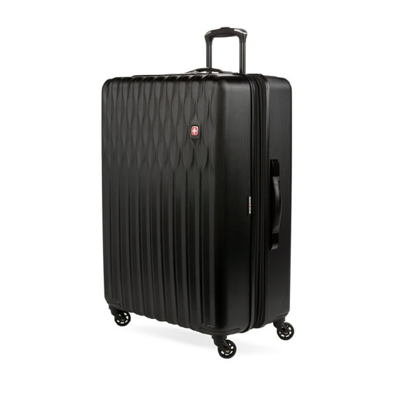 SWISSGEAR Wave Hardside Expandable Large Checked Luggage with Spinner Wheels, Black