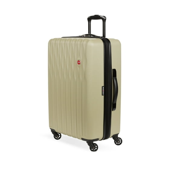 SWISSGEAR Wave Hardside Expandable Medium Checked Luggage with Spinner Wheels, Sand