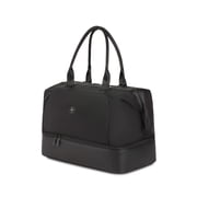Weekender II Travel Tote Bag in Black for Travel, Gym and Everyday with Laptop Pocket and Bottom Compartment