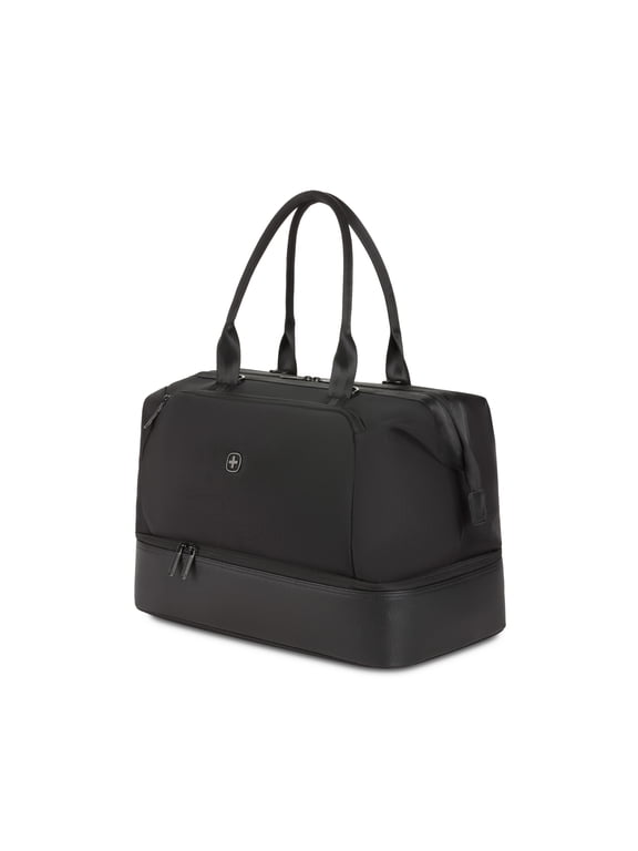 Weekender II Travel Tote Bag in Black for Travel, Gym and Everyday with Laptop Pocket and Bottom Compartment