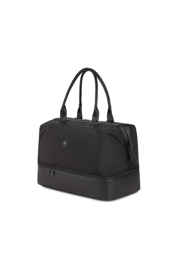 Weekender II Travel Tote Bag in Black for Travel, Gym and Everyday with Laptop Pocket and Bottom Compartment