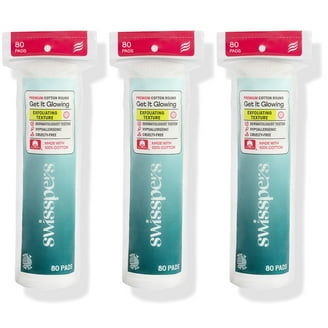 Swisspers Premium Dischetti Di Cotone 100% Puro - Ipoallergenici, 240 Pezzi, Doppia Faccia Per Struccarsi E Applicare Lozioni